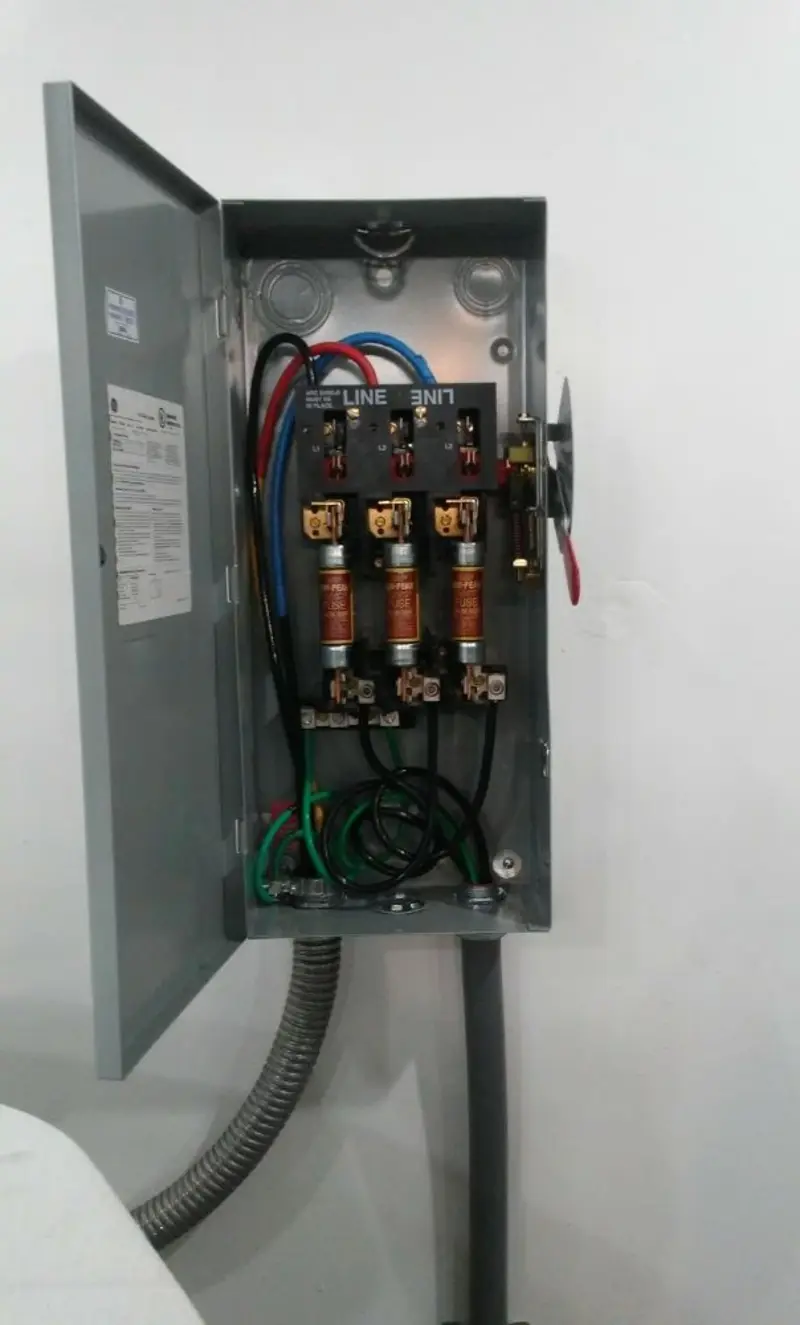 Three-phase disconnect switch installed for Electrical Wiring & Rewiring in Herndon